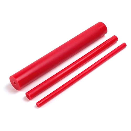 red polyurethane rods of different sizes
